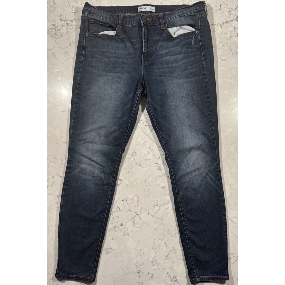 Mudd FLX Stretch Jeans Womens 17 Blue Dark Wash Skinny Fit JM83D022R2B Denim